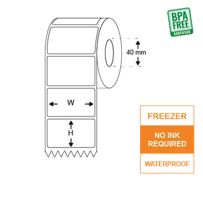 Direct Thermal Synthetic Labels  102mm(W)*102mm(H), Freezer labels