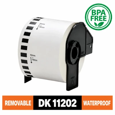 Brother Compatible DK-11202 Synthetic Labels | Waterproof, Removable & BPA-Free