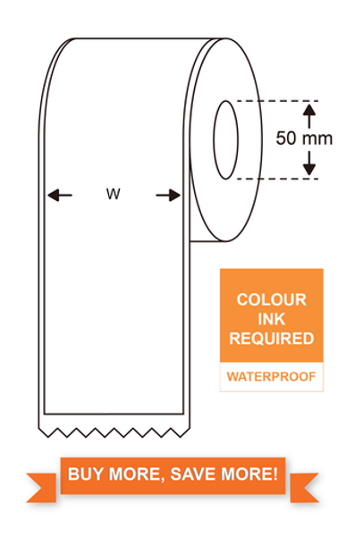 High Gloss Inkjet Synthetic  Labels 100mm*30M continuous, Best option for Epson TM-C3500, CW4000 series