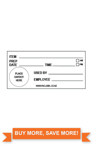 Shelf Life Label,  100mm*48mm, 500 labels/roll, Waterproof and Removable labels