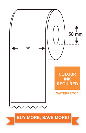 High Gloss Inkjet Synthetic Labels 80mm*30M continuous, Best option for Epson TM-C3500 , CW-4010A