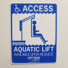 Spectrum Aquatics - Horizon BP 450 Deluxe Pool Lift - 450 lbs. - No Anchor - ADA Compliant - 2010102-DLX - ADA Pool Lift Sign 
