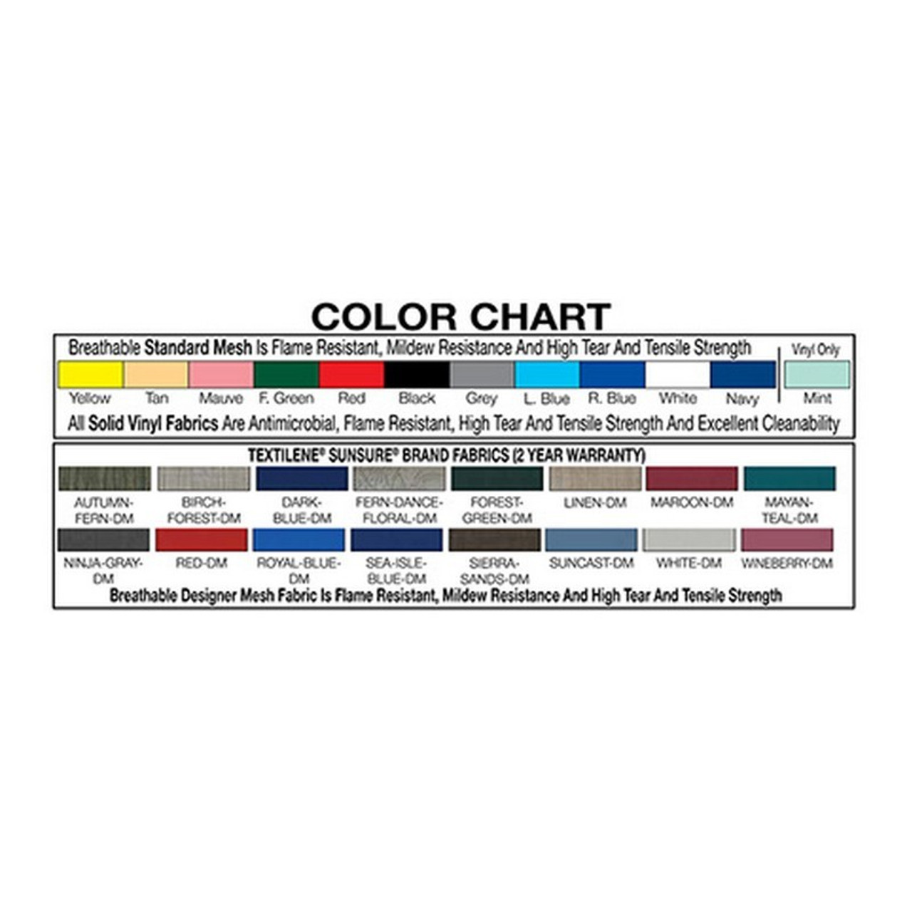 MJM International - 118-5HD-10-QT-C - Color Chart