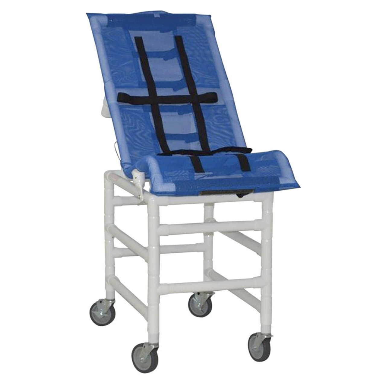 MJM International - Reclining Bath/Shower Chair (X-Large) w/Dual Base, Extended Leg Rest and (4) 5" Heavy Duty Casters - 191-XLC-B