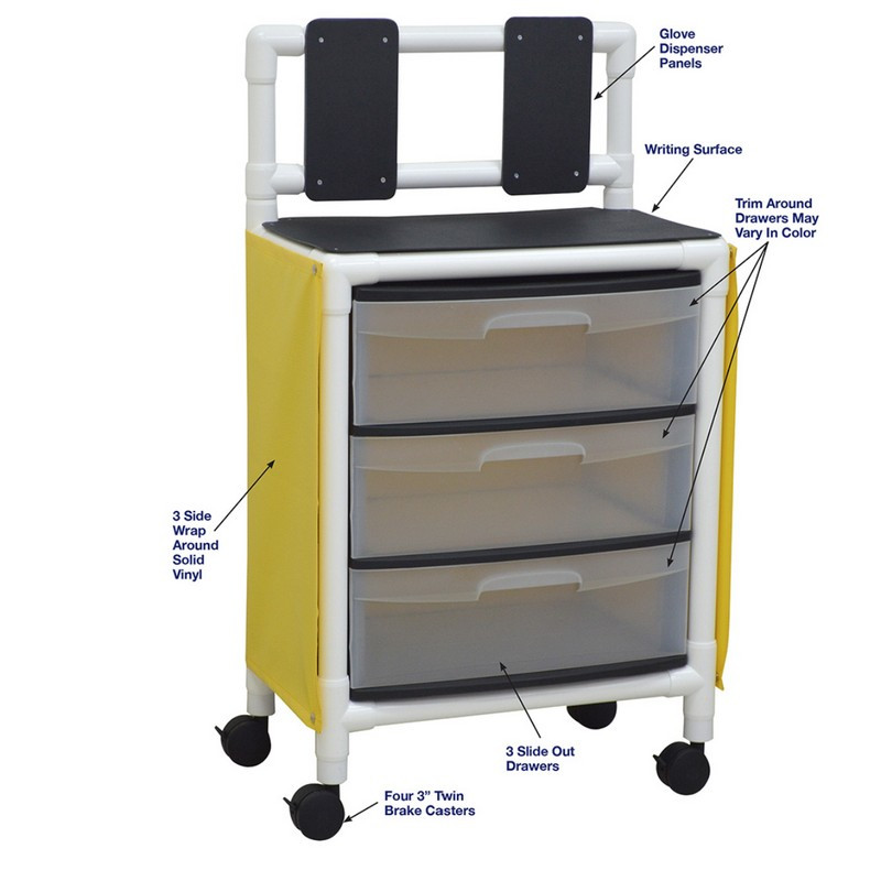 MJM International | Universal isolation cart with 3 slide out