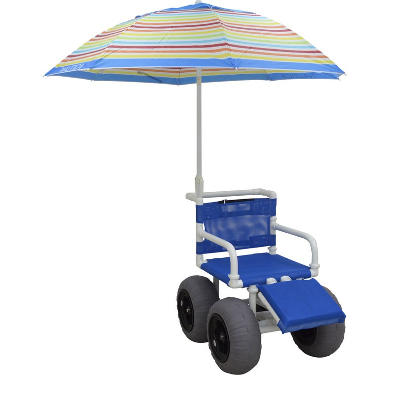 MJM International - All Terrain/Recreational Chair w/Umbrella & Elevating Leg Rest - E722-ATC-ELR-GRYW-UMB-KD - Elevating Leg Rest