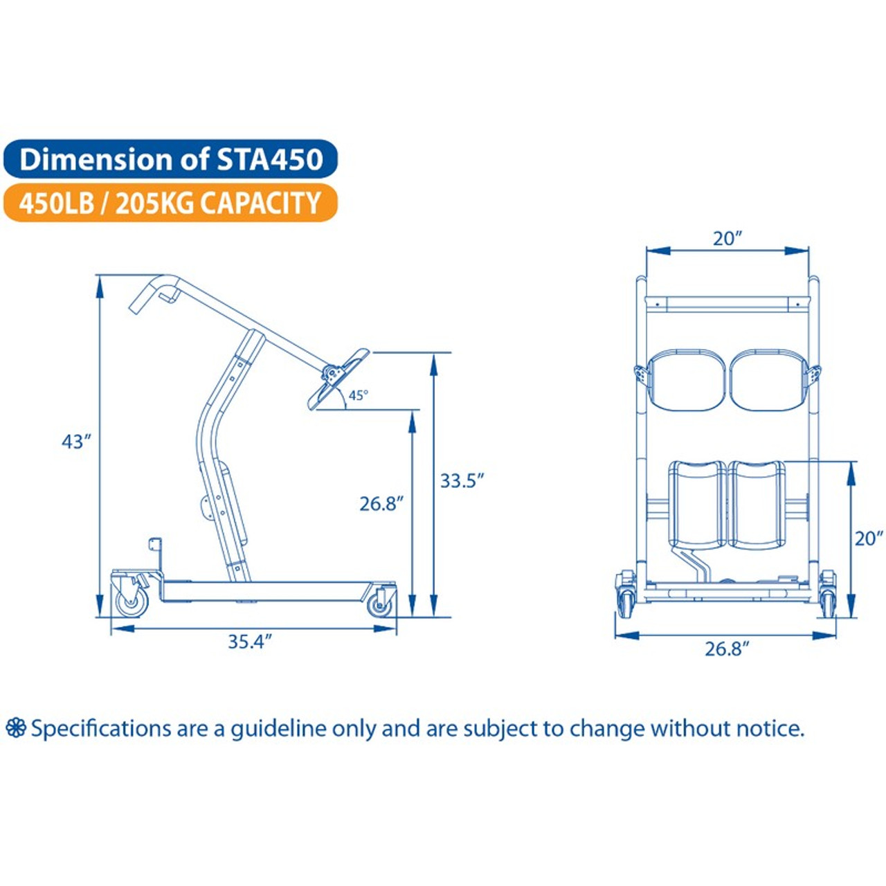 BestCare - Bestmove 450 - STA450 - Dimensions