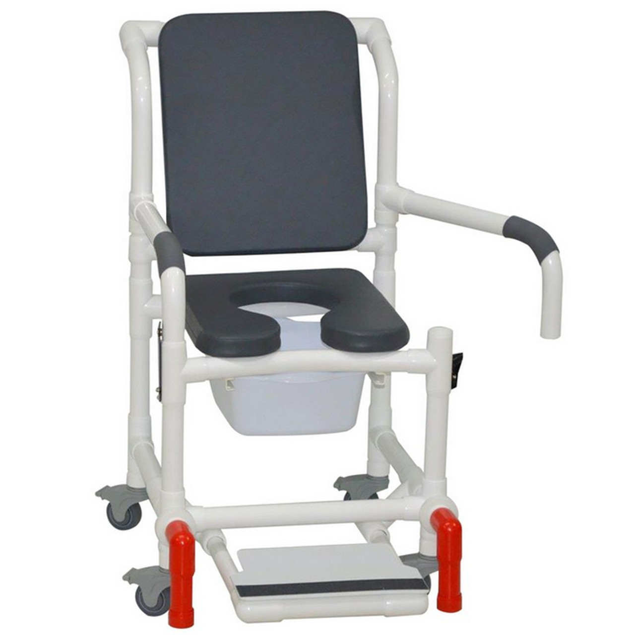 MJM International - Shower Chair 18" - # 118-3TL-SSDE-CBP-PI-DDA-SF-SQ-PAIL-AT - Shown here in palm island.