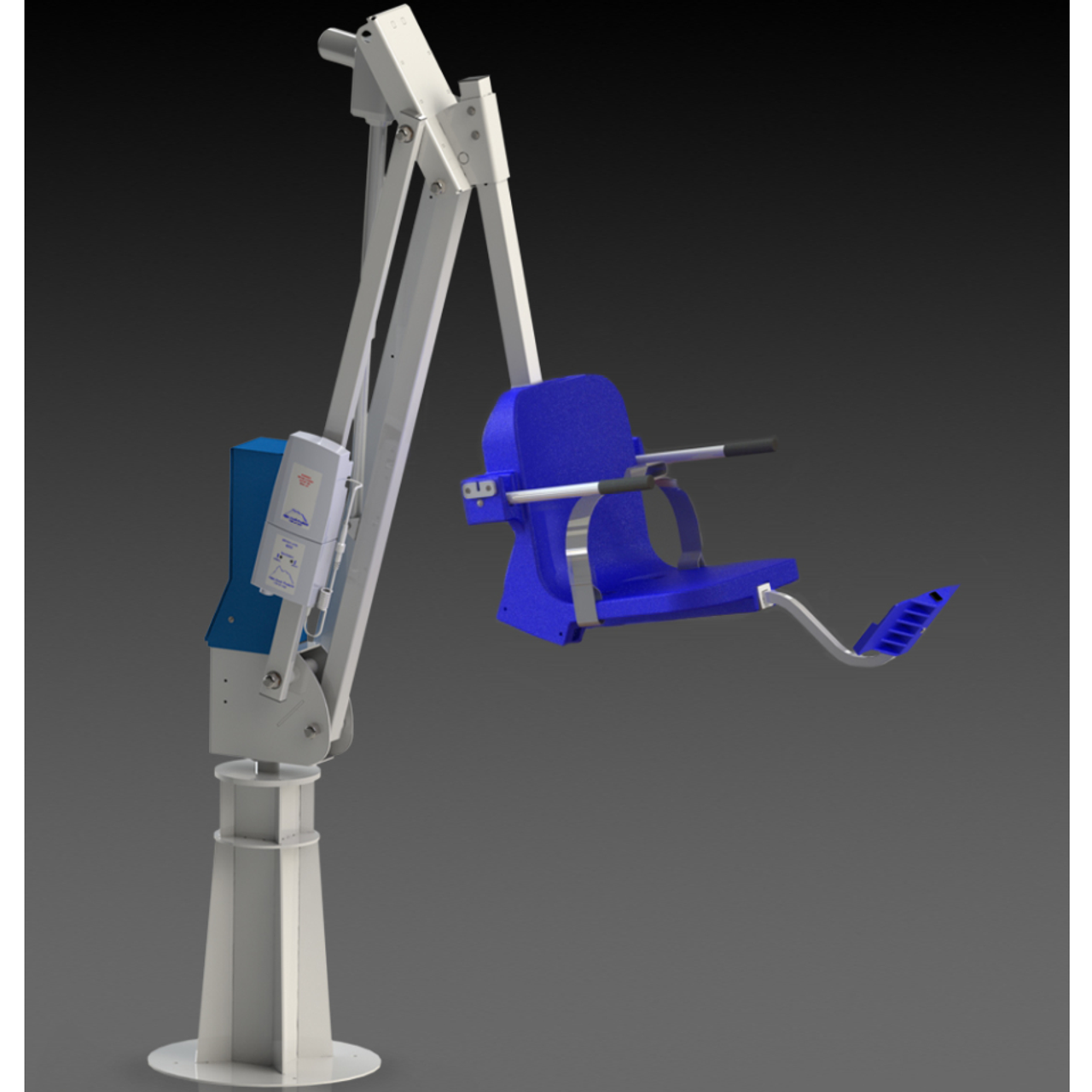 Aqua Creek - Lift, Mighty 600, No Anchor, 600 lb Cap, White w/White Seat - F-MTY600-W - On Pedestal