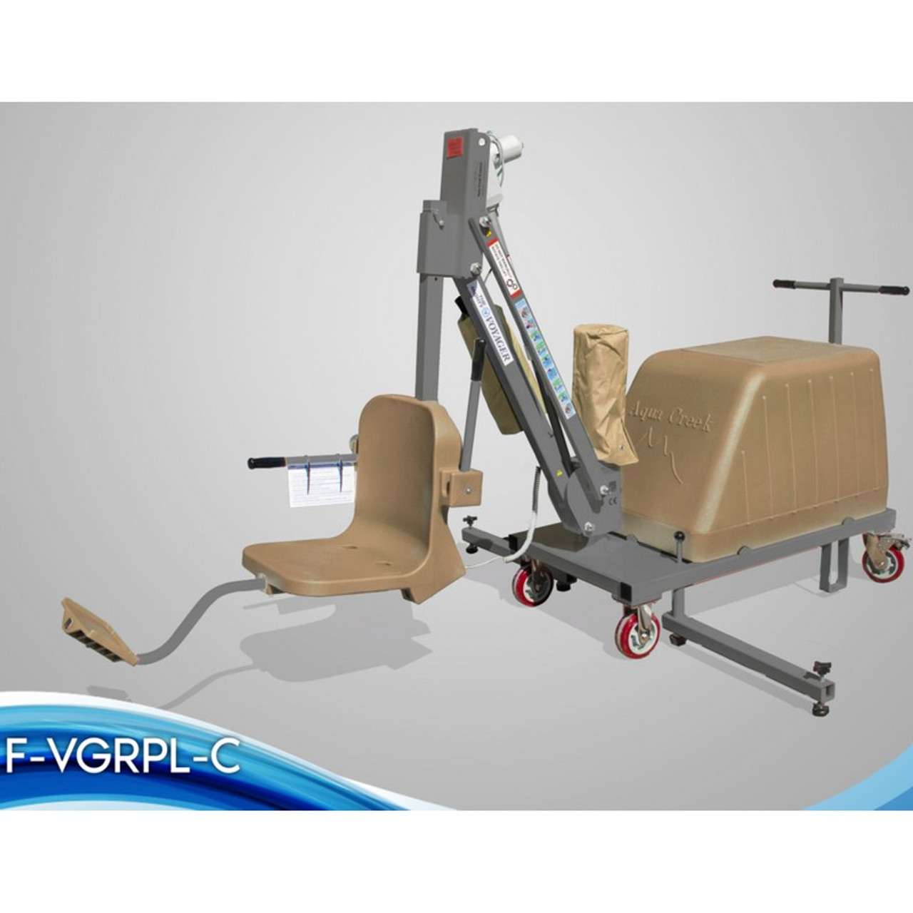 Aqua Creek - Lift, Mighty Voyager, 325 lb Cap (Sand Not Included), ADA Comp./UL Cert., Choose Colors - F-VGRPL-C - Gray with Tan Seat