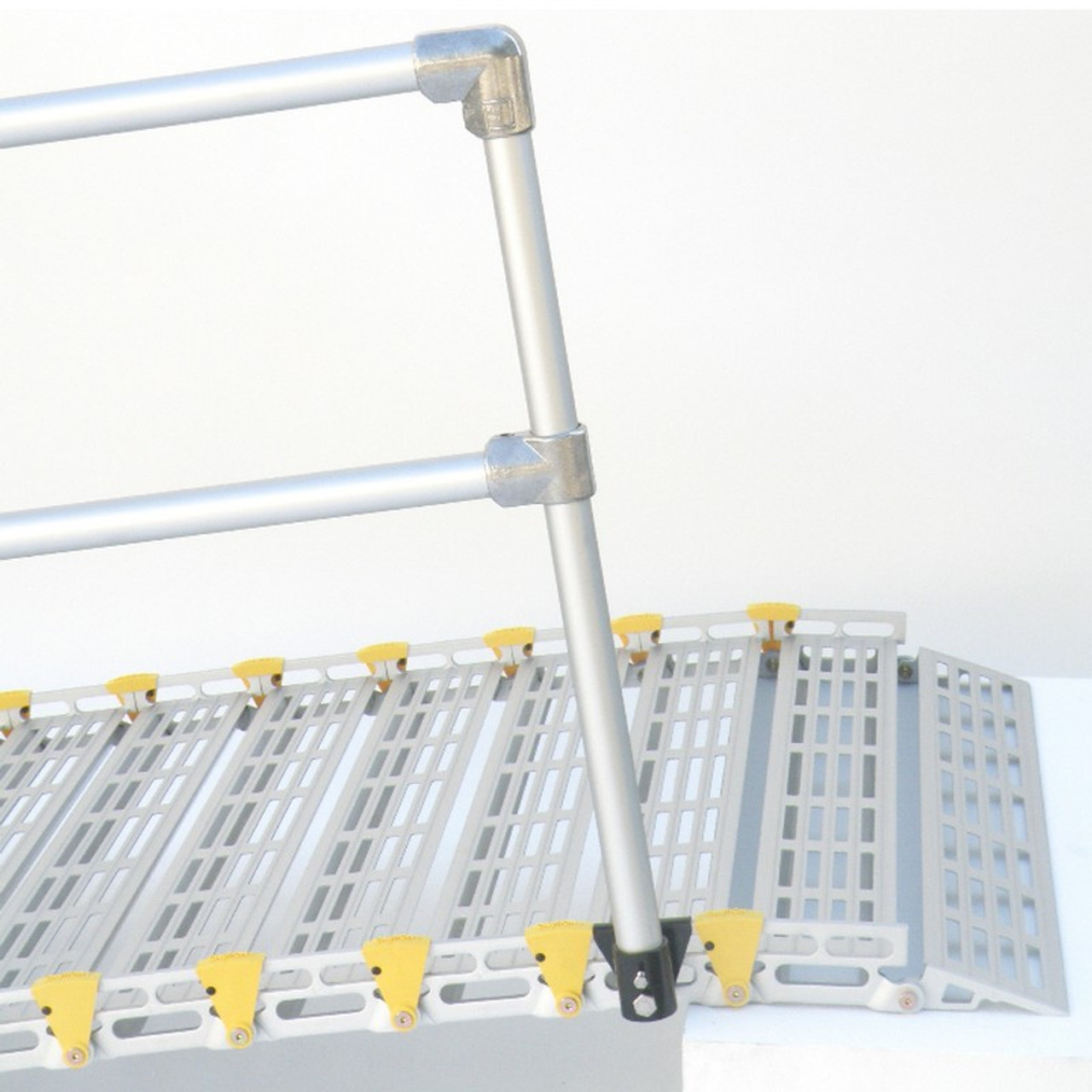 Roll-A-Ramp - Aluminum Handrails - Straight Ends 7' - 4040-7 - Handrails are high quality aluminum and won’t rust or corrode no matter the elements.