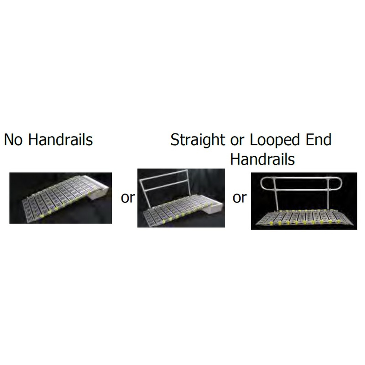 Roll-A-Ramp - Modular Ramp System 30" x 30', Straight End Handrail on one Side - M30-30-1 - Multiple handrail options available