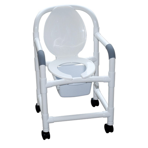 MJM International - Bedside Commode - 18" Int. Width - Casters & 10 Qt Commode Pail - #118-CC10