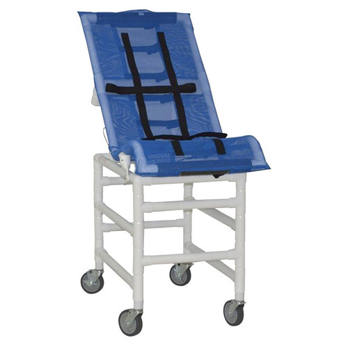 MJM International - Reclining Bath/Shower Chair (X-Large) w/Dual Base, Extended Leg Rest and (4) 5" Heavy Duty Casters - 191-XLC-B
