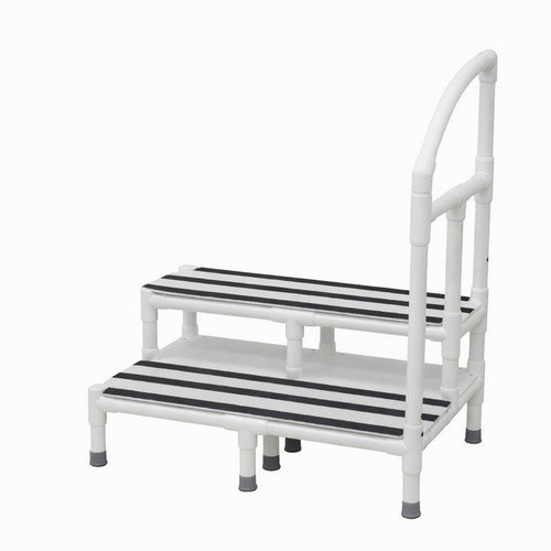 MJM International - MRI BARIATRIC DOUBLE STEP STOOL WITH 1 LEFT HAND RAIL - # 4003-BAR-1LR-MRI
