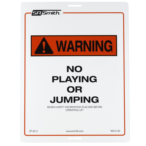 SR Smith - ML300 Sign "No Jumping From Lift" - 900-5100A
