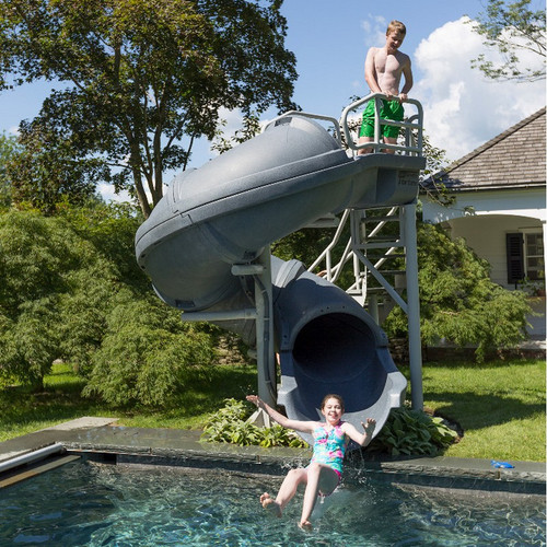 SR Smith - Vortex Pool Slide, Closed Flume With Staircase, Blue - 695-209-43 - Fun for everyone!