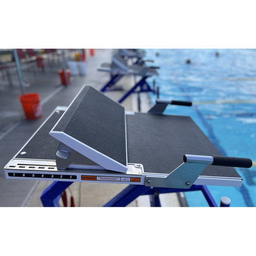Spectrum Aquatics - Sprint Starting Block - Single Post - No Anchor - 2510121 - Rapid Lock™ features a user-friendly large paddle lever, facilitating quick and easy foot wedge adjustments.