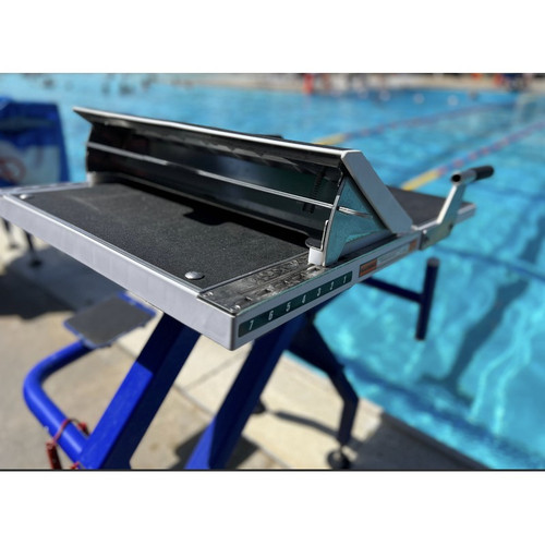 Spectrum Aquatics - Sprint Starting Block - Dual Post - No Anchor - 2510131 - Rapid Lock™ features a user-friendly large paddle lever, facilitating quick and easy foot wedge adjustments.
