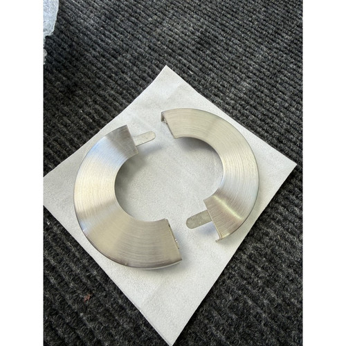 Aqua Creek - Split Escutcheon Plate - 1.50" Id X 4.50" Od - Stainless (For Flanged Rails) - SE-XX15454