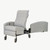 Winco - Vero Care Cliner - Gas Back - Fixed Arms - 5" Casters - Footplate - Model with Swing Arms