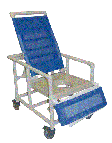 Healthline | Bariatric Reclining Shower Commode Chair, 500 lbs