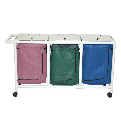 Modular Hamper MJM International | Space saving triple hamper with mesh bag (25.71 ...