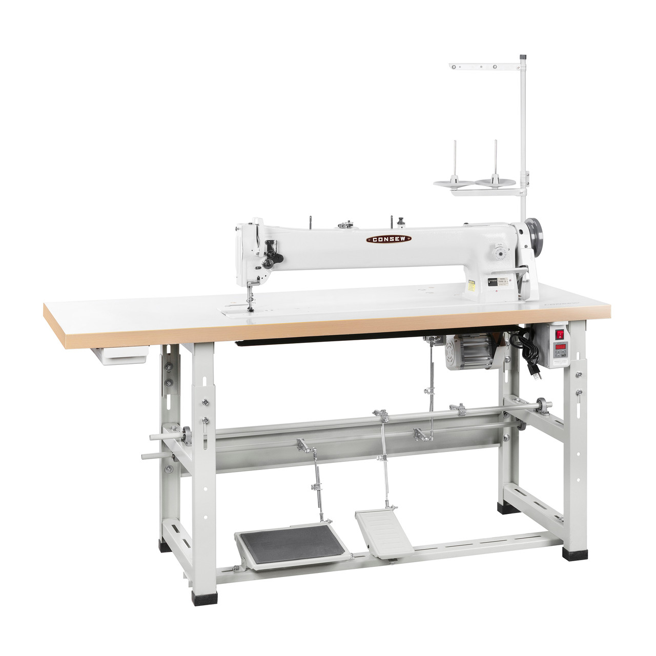 CONSEW 206RBL-25" LONG ARM WALKING FOOT NEEDLE FEED SEWING MACHINE/STAND