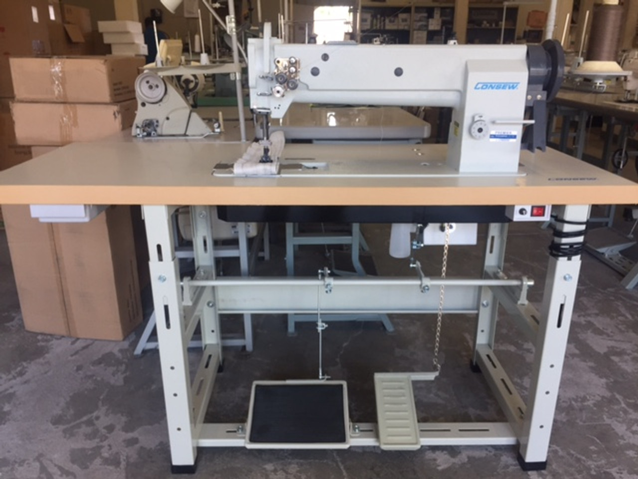 Consew Premier P2339RBLH-18 Double Needle Long Arm Machine With Table and Servo Motor