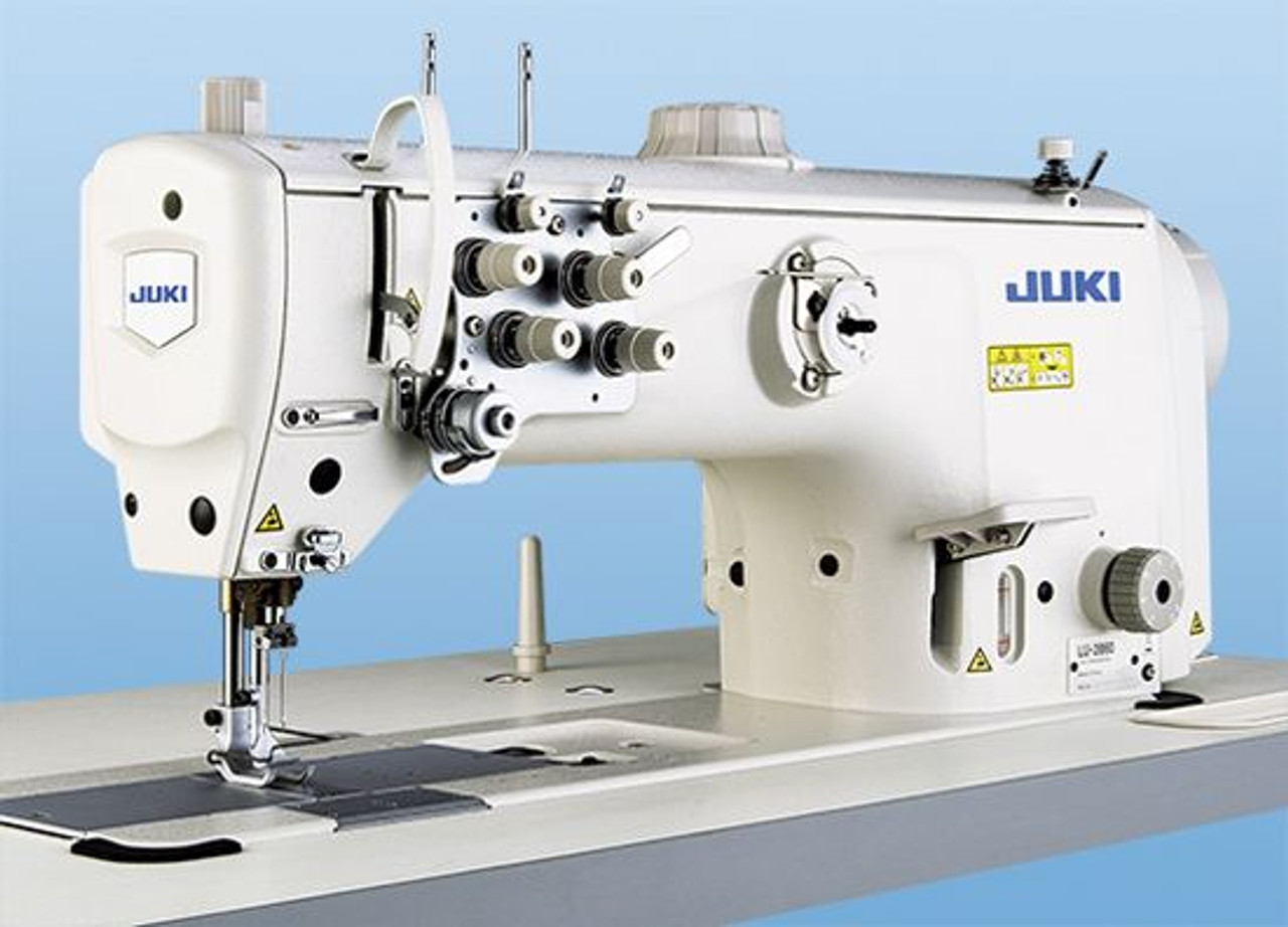 JUKI LU-2860 2 Needle Unison Feed Walking Foot Semi-Dry Lockstitch  Industrial Sewing Machine With Table and Servo Motor