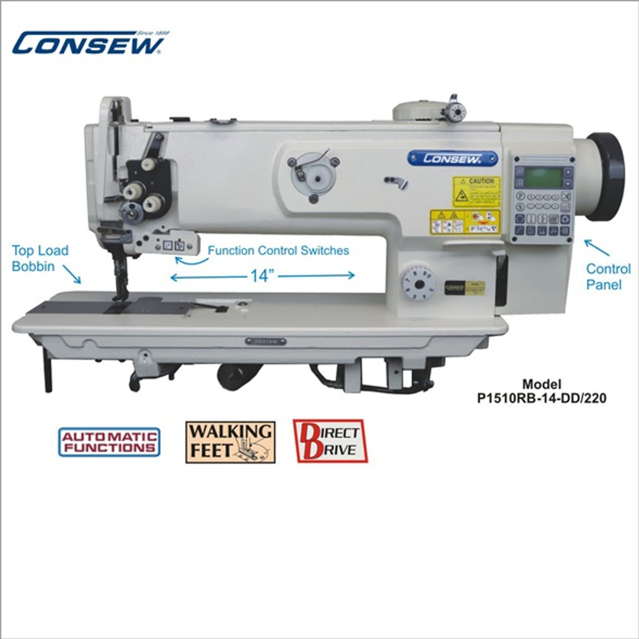 Consew P1510RB-14-7-DD  Fully Automatic Direct Drive, Walking Foot Machine 