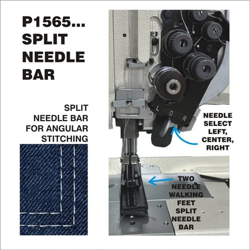 P1565RB-14" Double Needle , Needle Feed , Walking Foot , Split Needle Bar, Long Arm Machine   Reverse , Big Bobbin 
