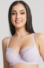 Two-tone Blossom Balcony Bra - Blue