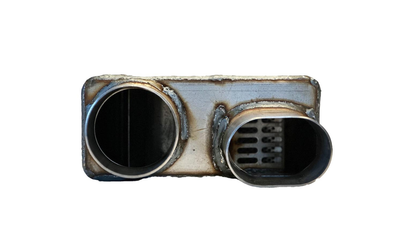 Sportsman Split Case 349-3SCS 3" Round Inlet, 3" Oval Outlet