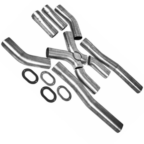 X Panded Universal Oval X Pipe Kit, includes transitions, elbows, (elbows NOT welded to X Pipe), junction, flow tubes and oval flanges and 3 bolt flanges if needed X Panded Universal Oval X Pipe Kit, includes transitions, elbows, (elbows NOT welded to X Pipe), junction, flow tubes and oval flanges and 3 bolt flanges if needed