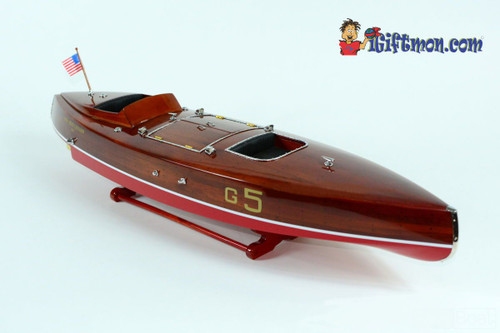 BABY BOOTLEGGER  RACING 1920's SPEEDBOAT fully built museum quality model race boat with stand