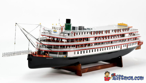 R/C READY RC DELTA QUEEN Paddle wheeler river boat steam ship fully built museum quality model with stand