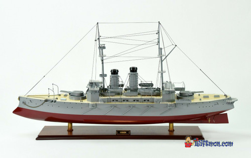 JAPANESE BATTLESHIP MIKASA Fully built large 40” ship museum quality model WWII war ship w/stand