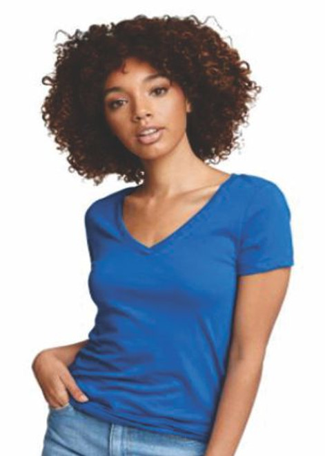 Women's Ideal V-Neck Shirt - (BLANK  ROYAL BLUE)
