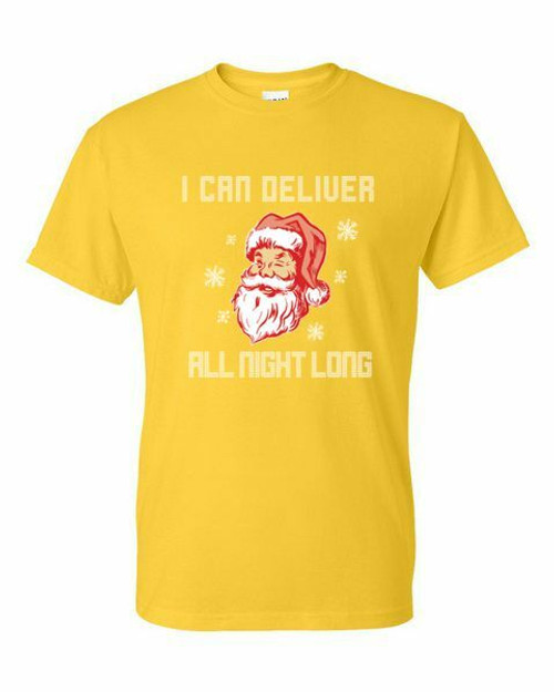 Adult DryBlend® T-Shirt - SANTA  DELIVERS ALL NIGHT LONG  NAUGHTY WINTER / CHRISTMAS