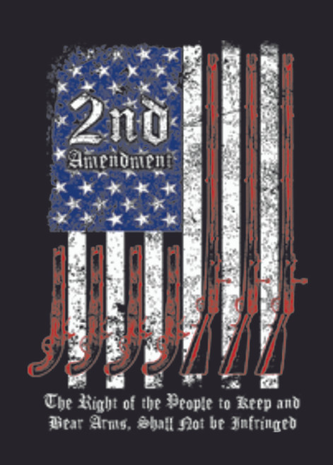 Adult DryBlend® T-Shirt - 2ND AMENDMENT FLAG SCRIPT - AMERICAN PRIDE