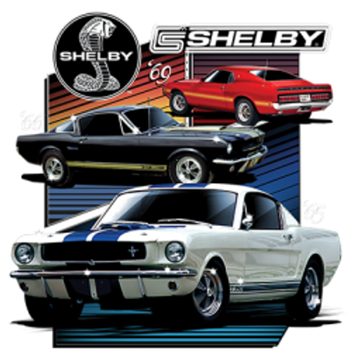 Adult DryBlend® T-Shirt - ASST SHELBY MUSTANG GT 500 - FORD AMERICAN MUSCLE  HOT ROD