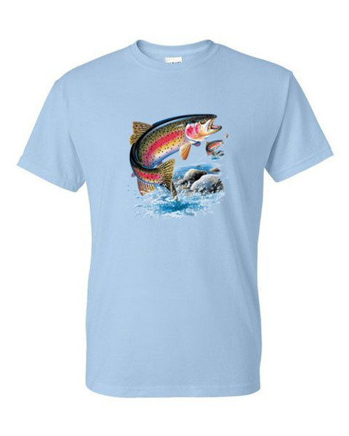 T-Shirt - RAINBOW TROUT FISHING - RESORT FISH Adult DryBlend®