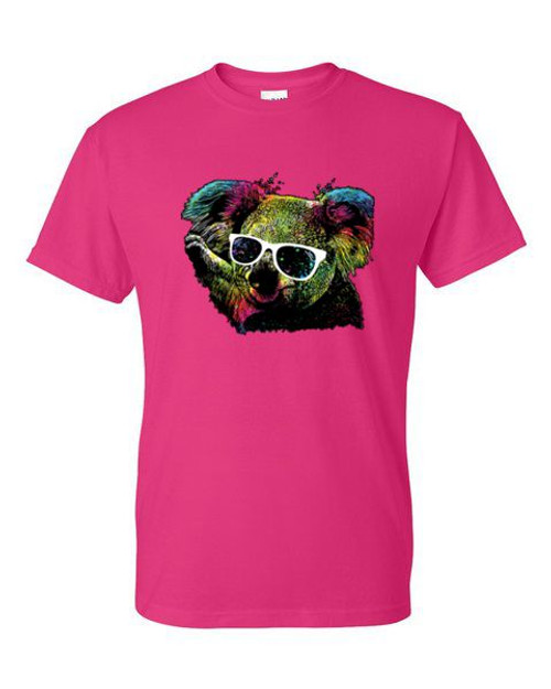 T-Shirt - COLORFUL TECHNICOLOR KOALA BEAR - NEON Adult DryBlend®