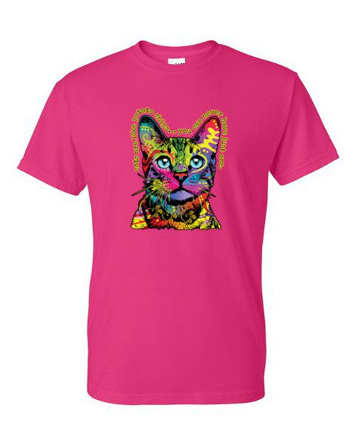 T-Shirt - COLORFUL TECHNICOLOR  HELLO CAT ANDY MAX - NEON Adult DryBlend®