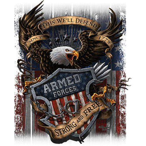 Adult DryBlend® T-Shirt - (ARMED FORCES AMERICAN PRIDE / MILITARY)