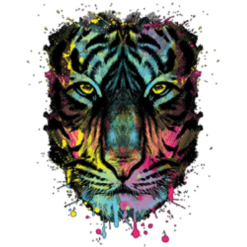 T-Shirt - DRIPPING TIGER - ANIMAL /  NOVELTY / FUN Adult DryBlend®