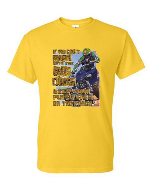 T-Shirt - DIRT BIKE MOTOCROSS RUN WITH THE BIG DOGS - BIKER NOVELTY FUN Adult DryBlend®