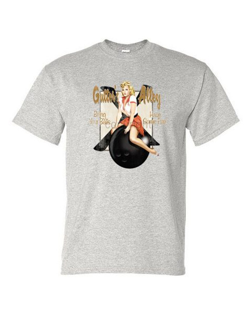 T-Shirt - GUTTER ALLEY COD BOWLING - SEXY PINUP NOVELTY FUN Adult DryBlend®