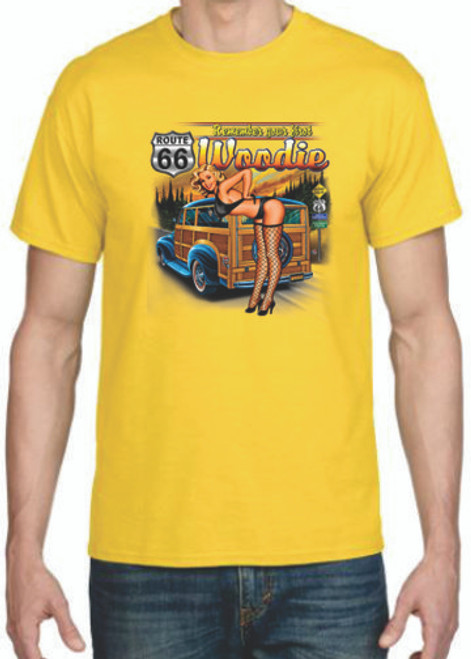 Adult DryBlend® T-Shirt - (FIRST WOODIE - HOT ROD / PIN-UP / HOTTIE)